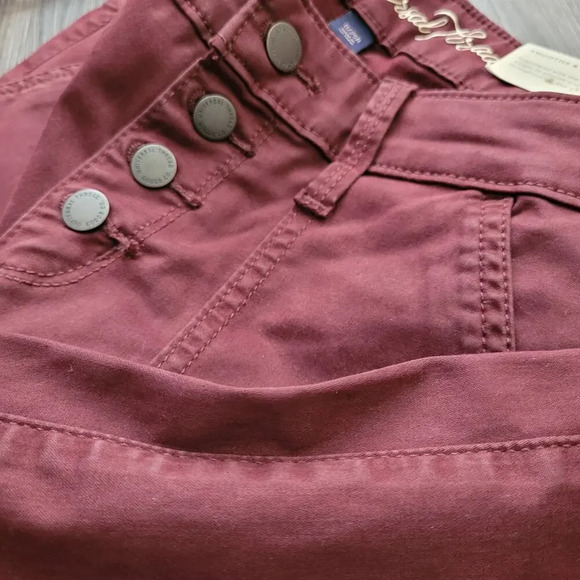 Universal Thread Womens Mid Rise Skinny Ankle Chino Pants Size 0/25 Burgundy NEW - Picture 2 of 5